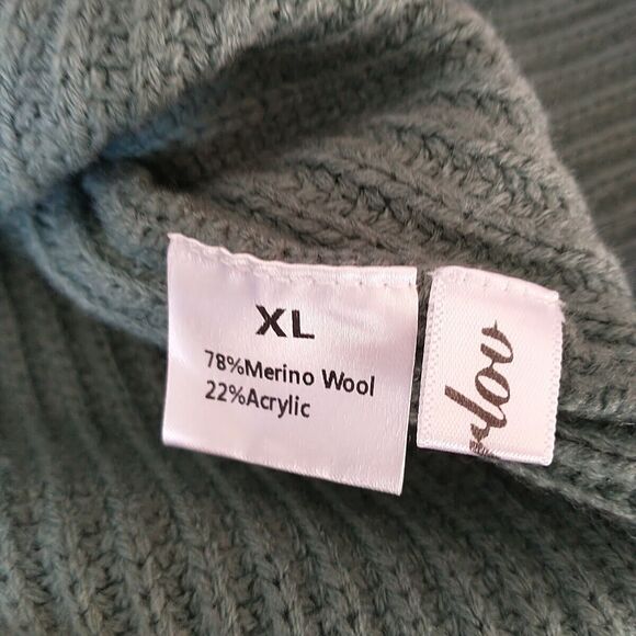 Ugerlov Sweater Pullover Women XL Green Merino Wool Blend Chunky Boxy Lagenlook - Picture 7 of 7